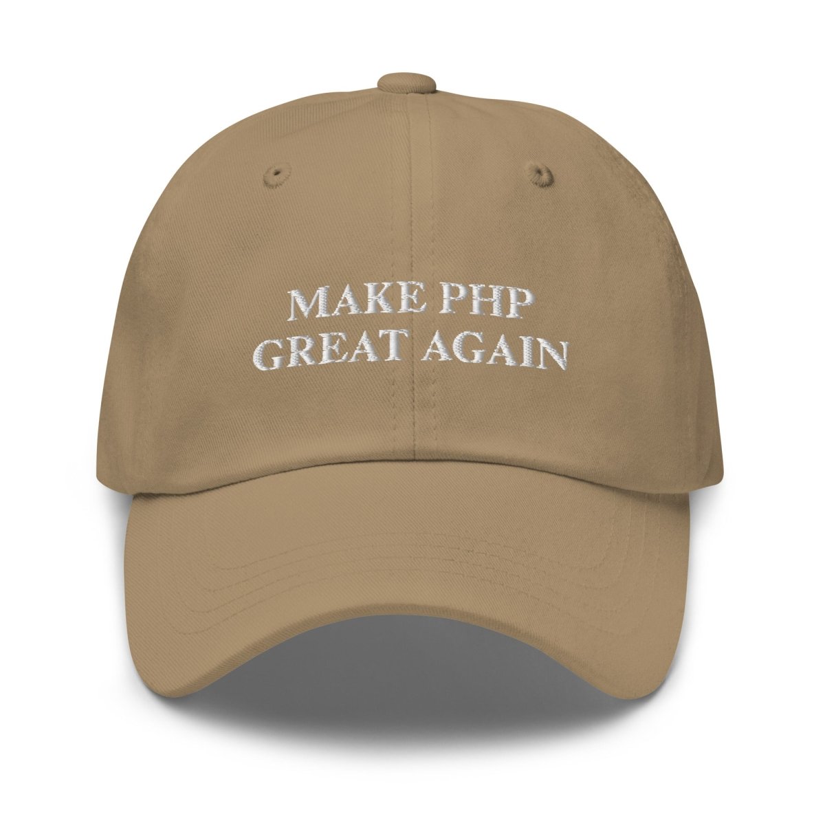 "MAKE PHP GREAT AGAIN" Embroidered Cap - Khaki - AI Store