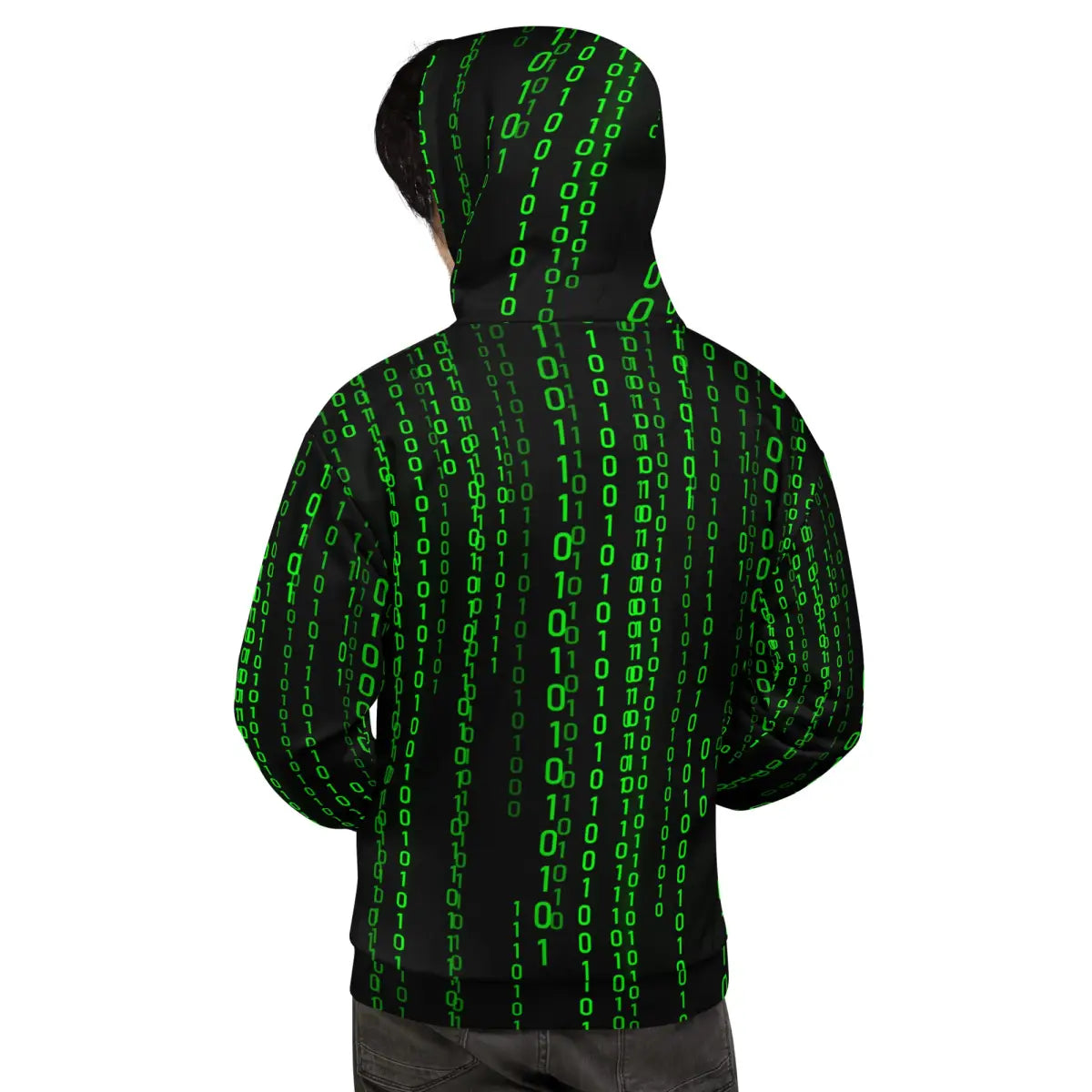 Matrix Falling Binary Hoodie (unisex)