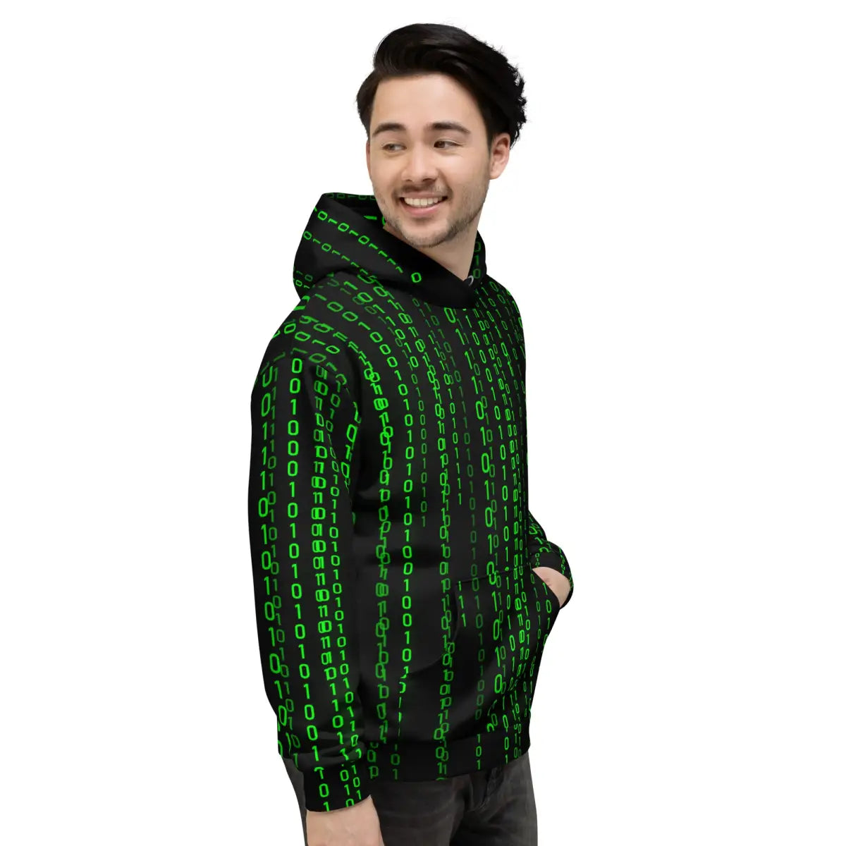 Matrix Falling Binary Hoodie (unisex)