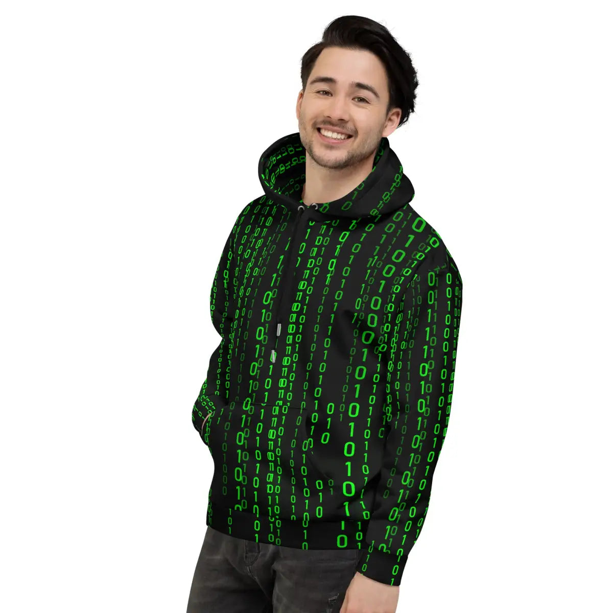 Matrix Falling Binary Hoodie (unisex)