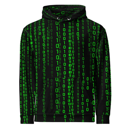 Matrix Falling Binary Hoodie (unisex) - M