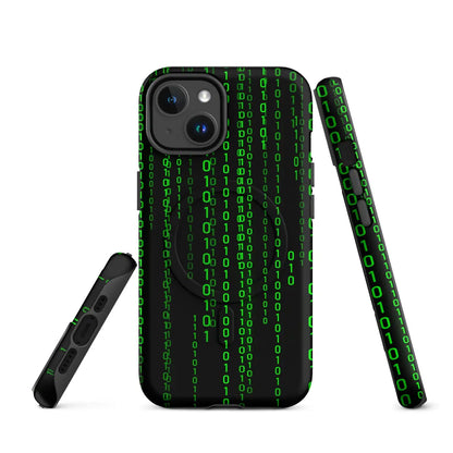 Matrix Falling Binary MagSafe® Tough Case for iPhone® - iPhone 14