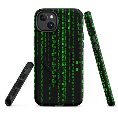 Matrix Falling Binary MagSafe® Tough Case for iPhone® - iPhone 14 Plus