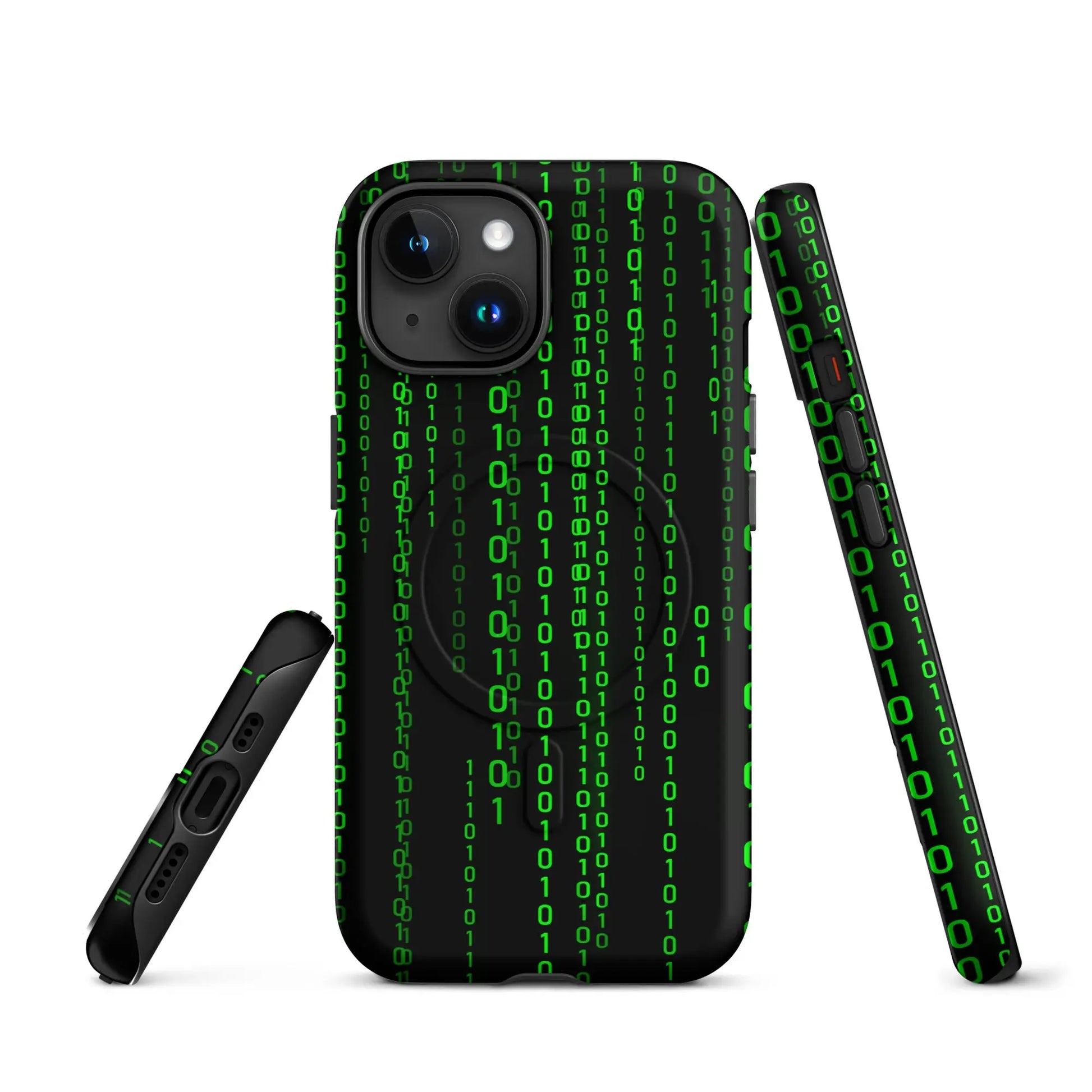 Matrix Falling Binary MagSafe® Tough Case for iPhone® - iPhone 15