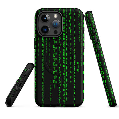 Matrix Falling Binary MagSafe® Tough Case for iPhone® - iPhone 15 Pro Max