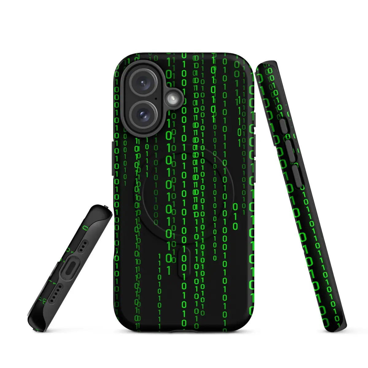 Matrix Falling Binary MagSafe® Tough Case for iPhone® - iPhone 16