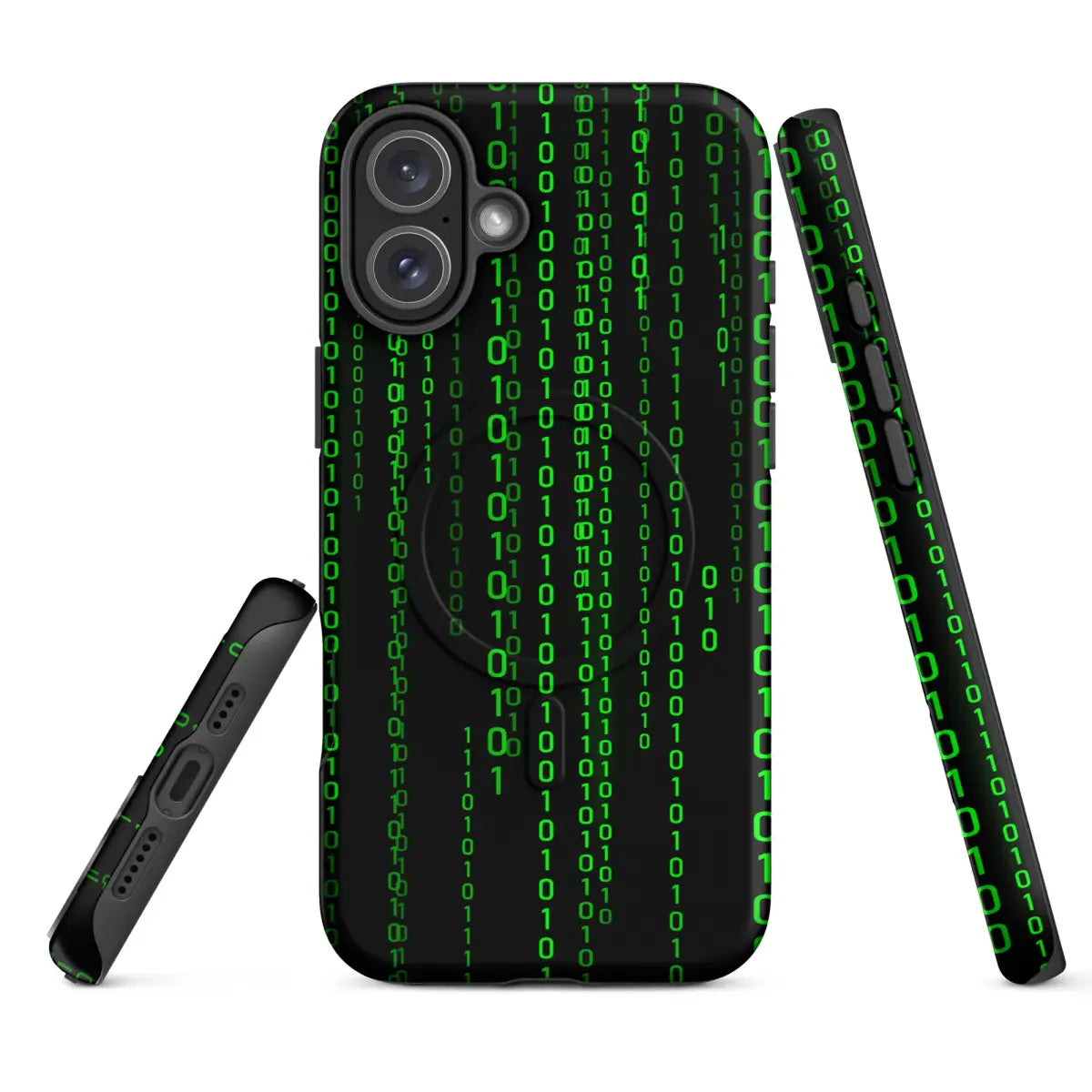 Matrix Falling Binary MagSafe® Tough Case for iPhone® - iPhone 16 Plus