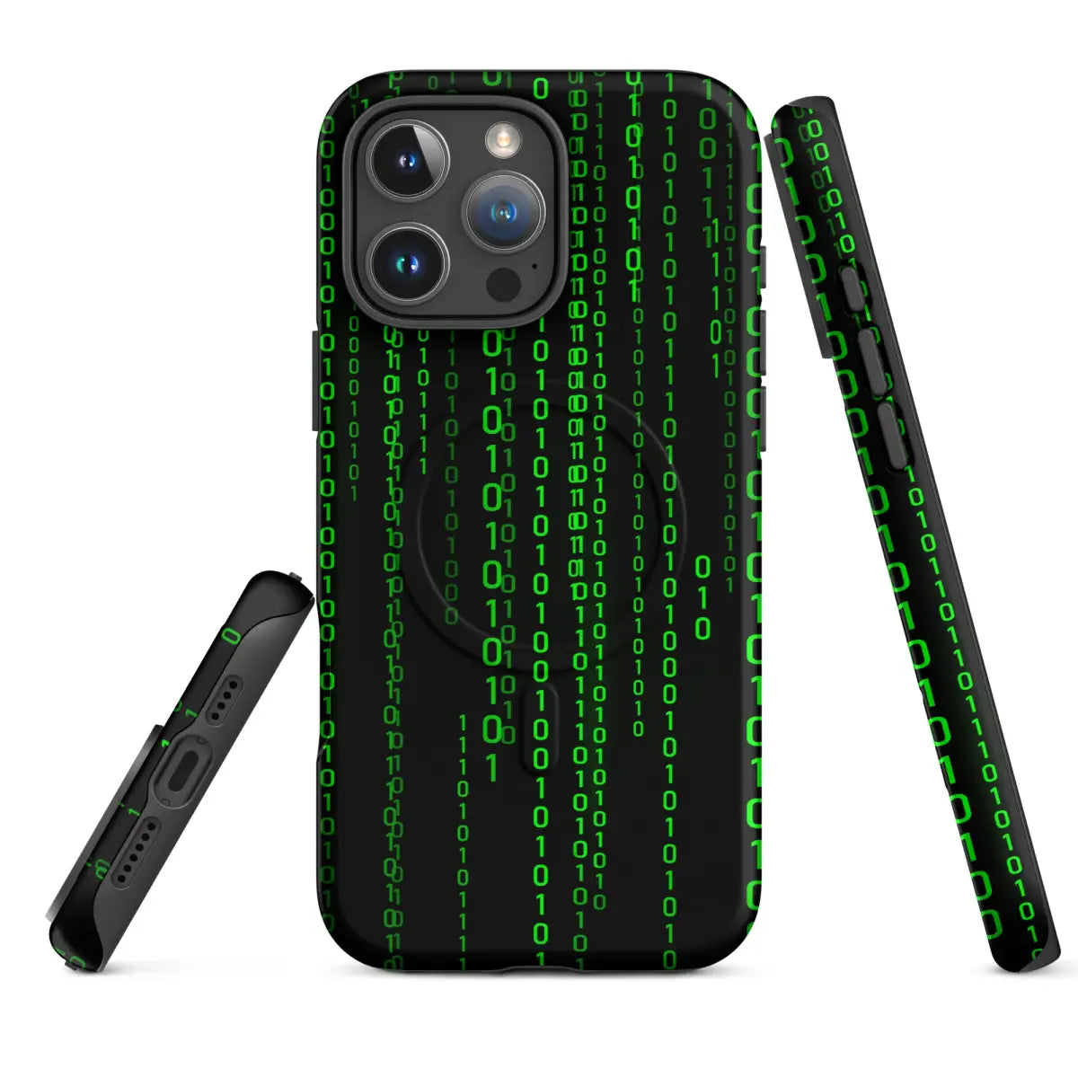 Matrix Falling Binary MagSafe® Tough Case for iPhone® - iPhone 16 Pro Max