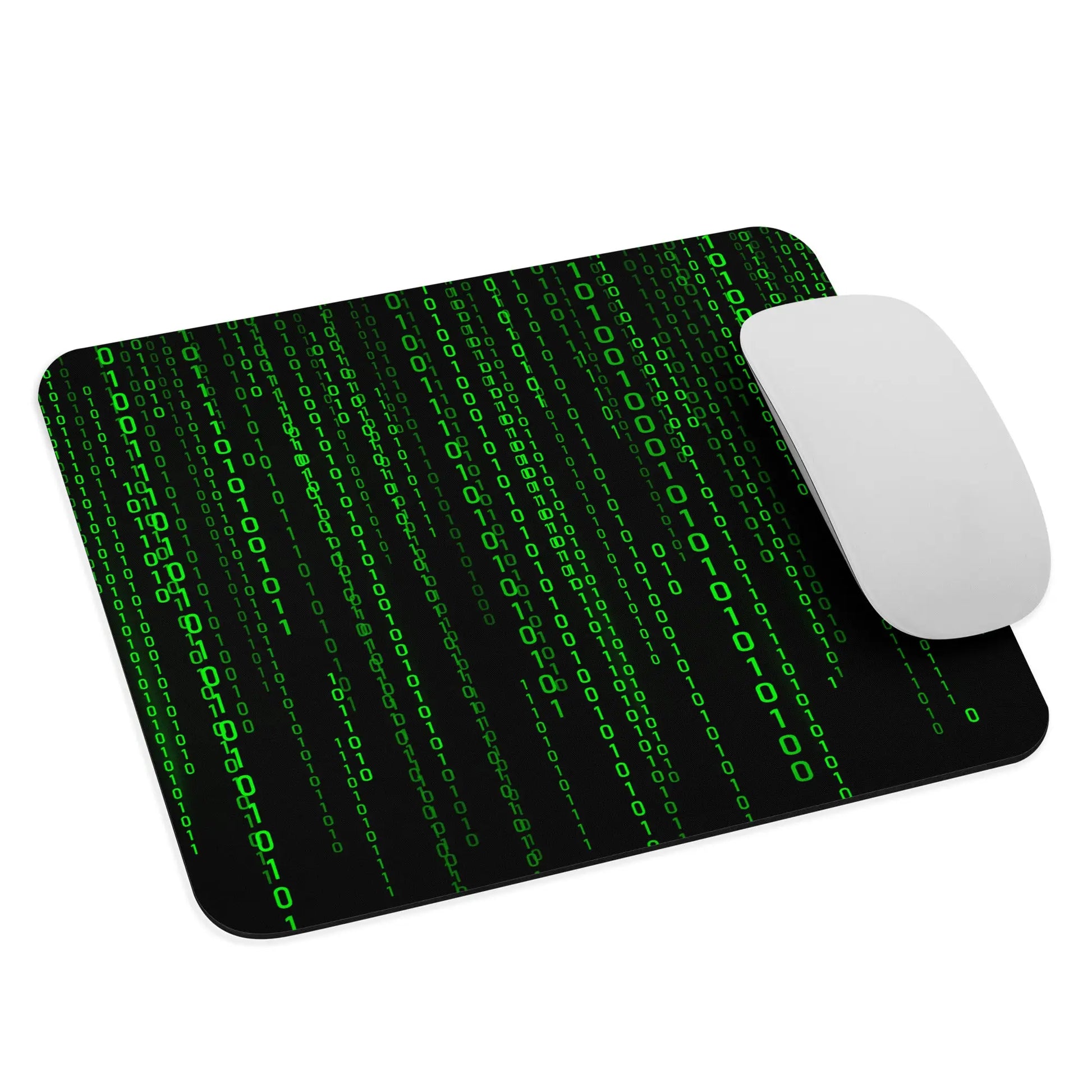 Matrix Falling Binary Mouse Pad