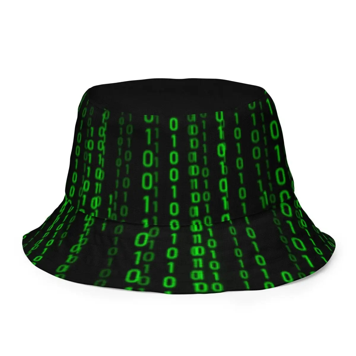 Matrix Falling Binary Reversible Bucket Hat - XS