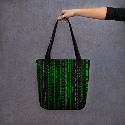 Matrix Falling Binary Tote Bag