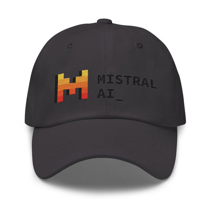 Mistral AI Logo True - Color Embroidered Cap - Dark Grey - AI Store