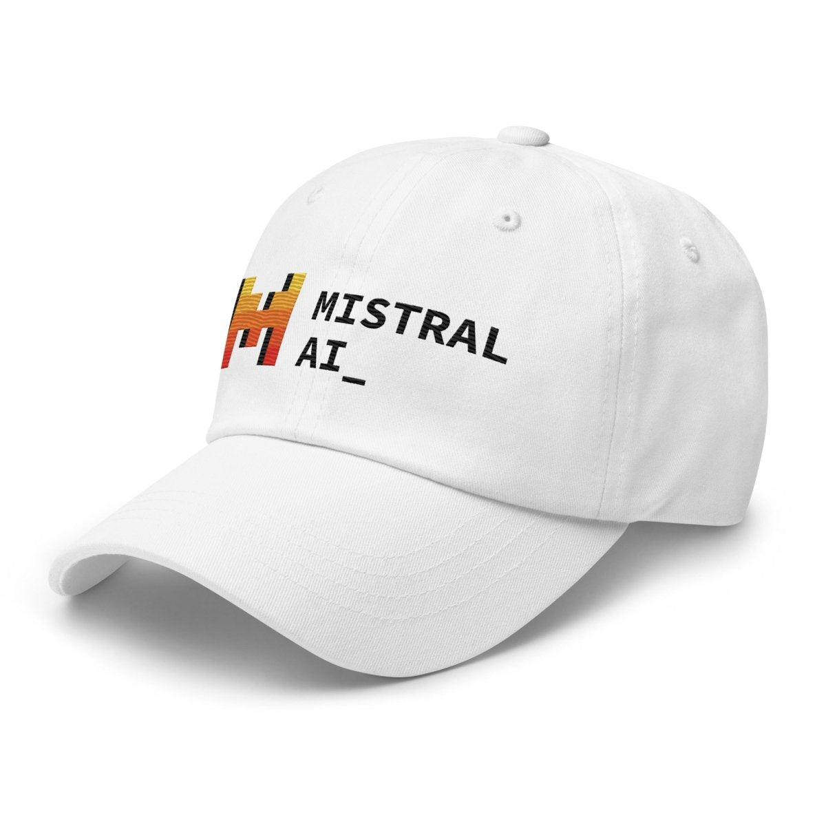 Mistral AI Logo True - Color Embroidered Cap - White - AI Store