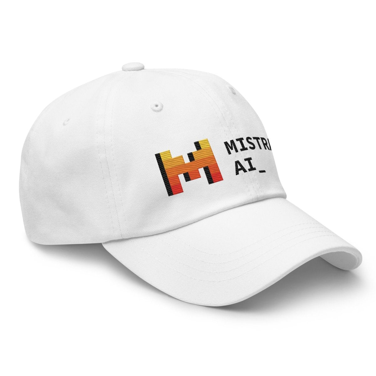 Mistral AI Logo True - Color Embroidered Cap - White - AI Store