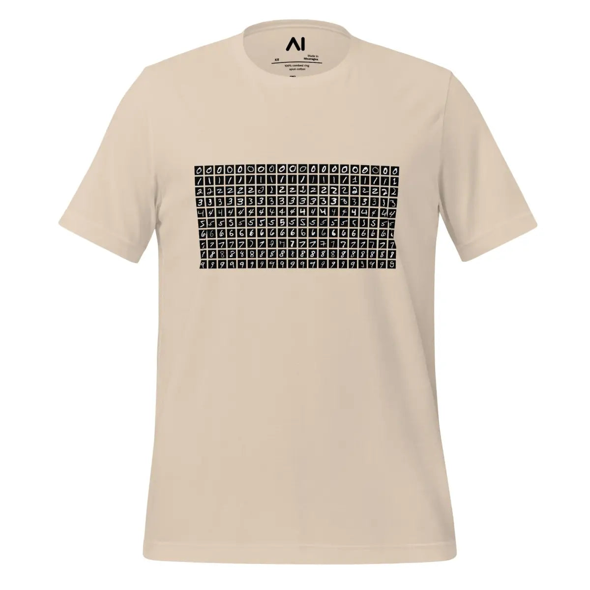 MNIST Number Dataset T-Shirt (unisex) - Soft Cream / M