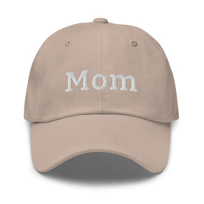 "Mom" Embroidered Cap - Stone - AI Store