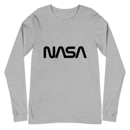 NASA Black Meatball Logo Long Sleeve T-Shirt (unisex) - Athletic Heather / M