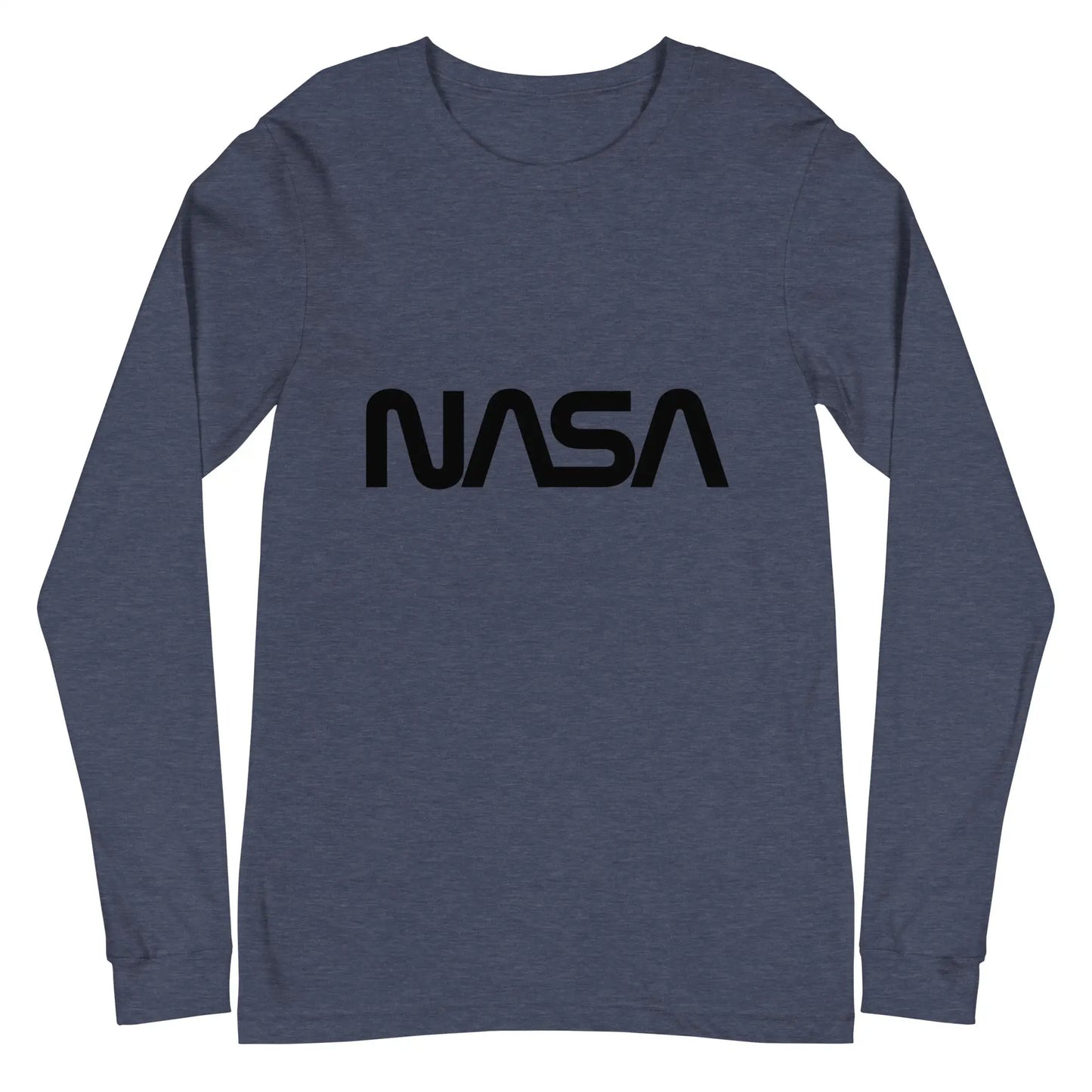 NASA Black Meatball Logo Long Sleeve T-Shirt (unisex) - Heather Navy / M