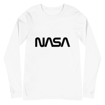 NASA Black Meatball Logo Long Sleeve T-Shirt (unisex) - White / M