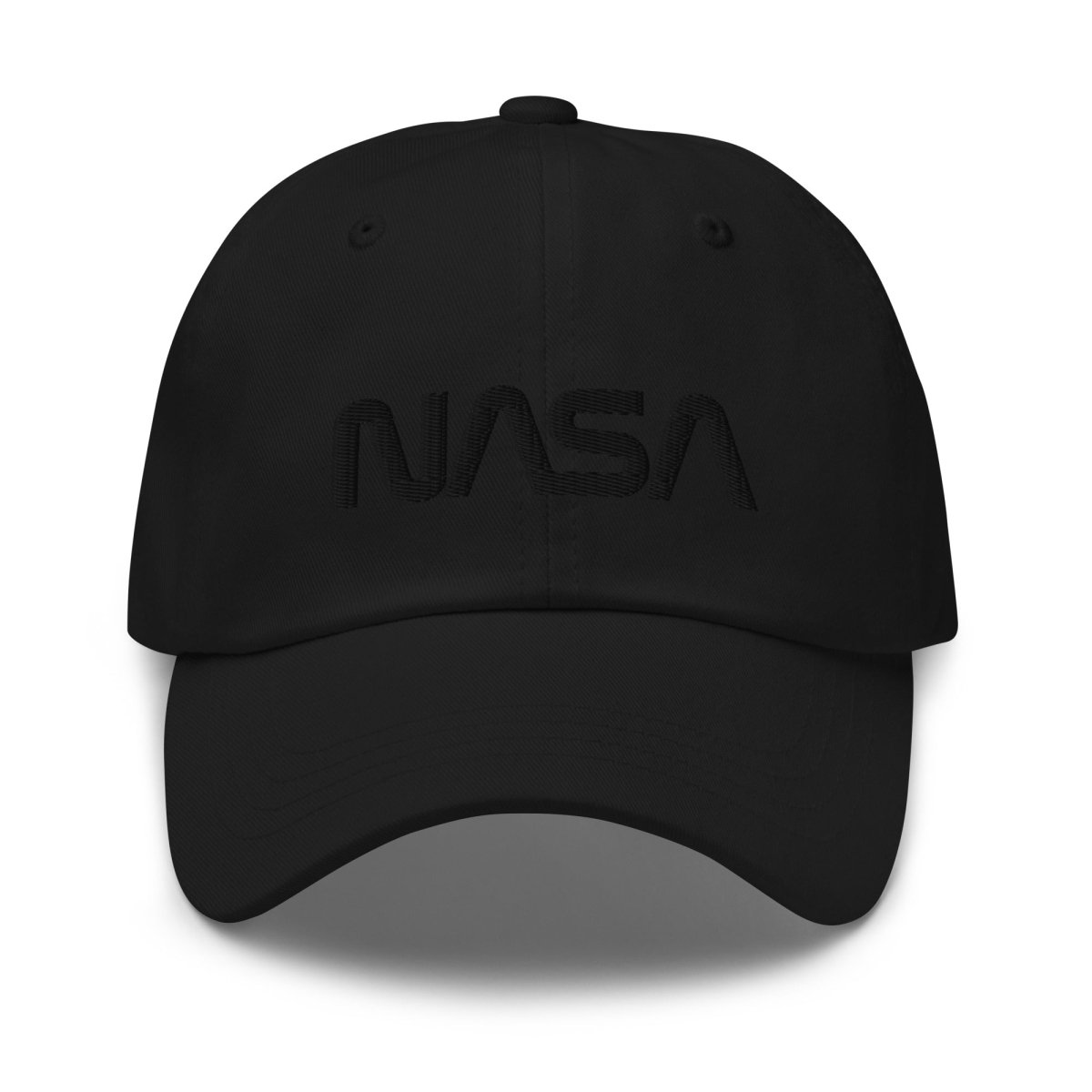 NASA Black Worm Logo Embroidered Cap - Black - AI Store