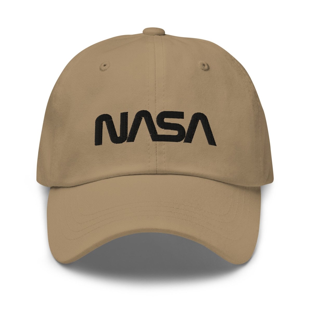 NASA Black Worm Logo Embroidered Cap - Khaki - AI Store