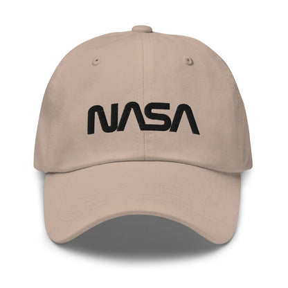 NASA Black Worm Logo Embroidered Cap - Stone - AI Store