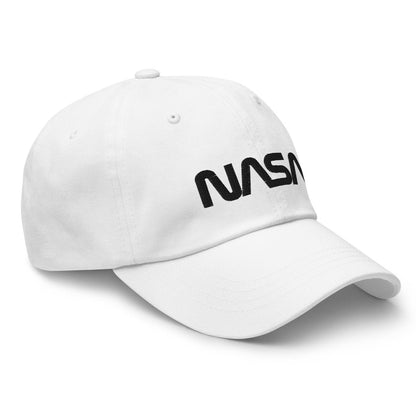 NASA Black Worm Logo Embroidered Cap - White - AI Store