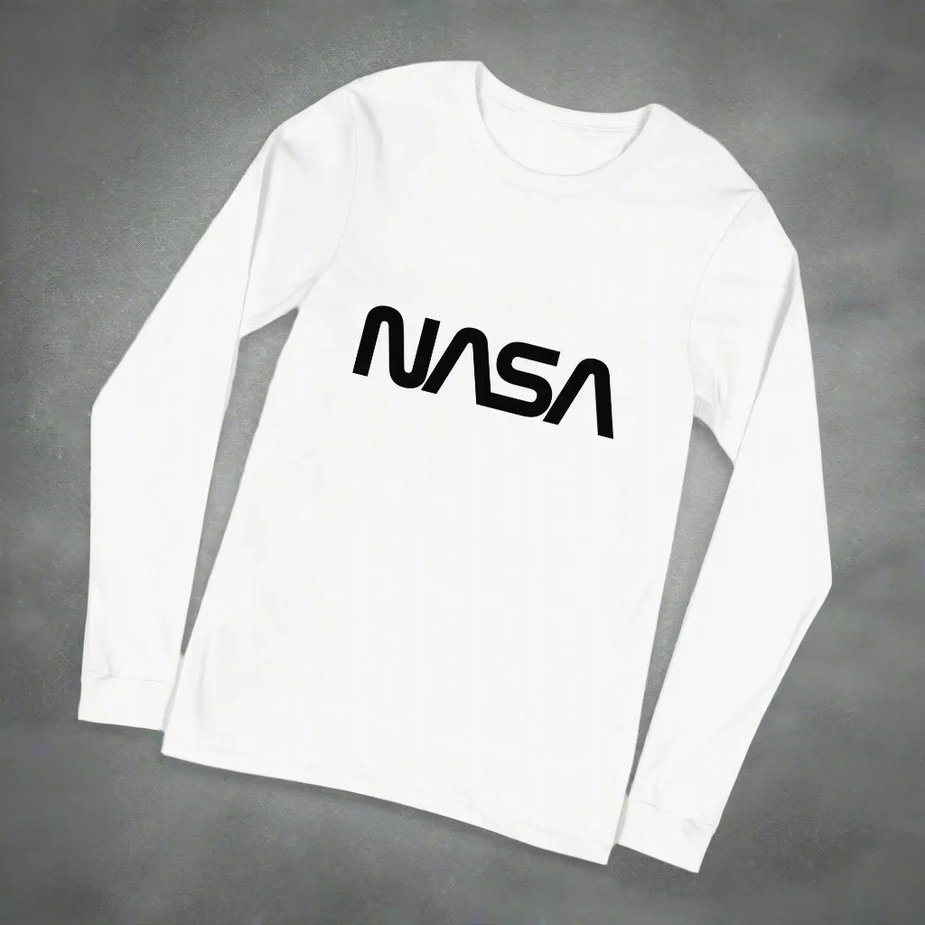 NASA Black Worm Logo Long Sleeve T-Shirt (unisex)