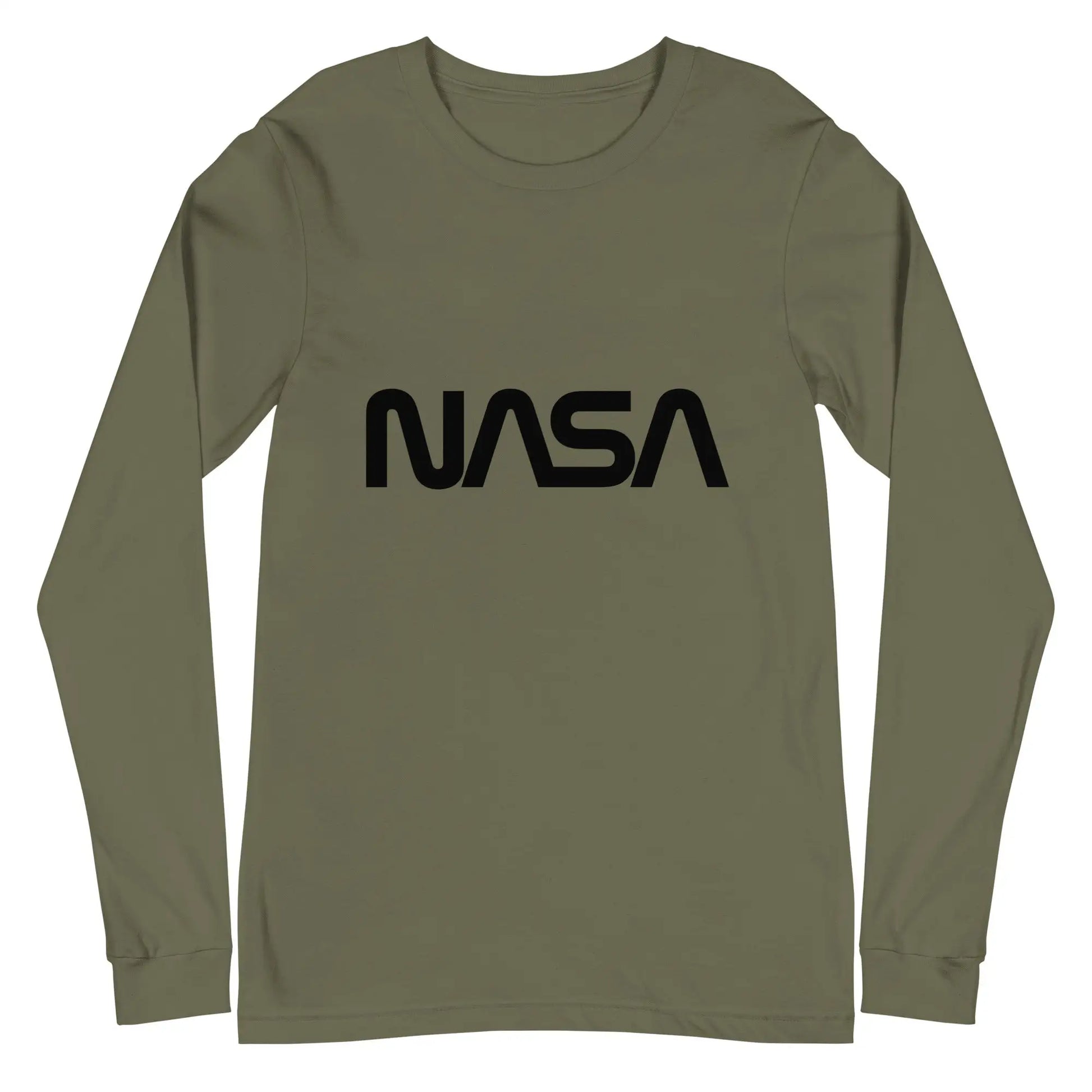 NASA Black Worm Logo Long Sleeve T-Shirt (unisex) - Military Green / M