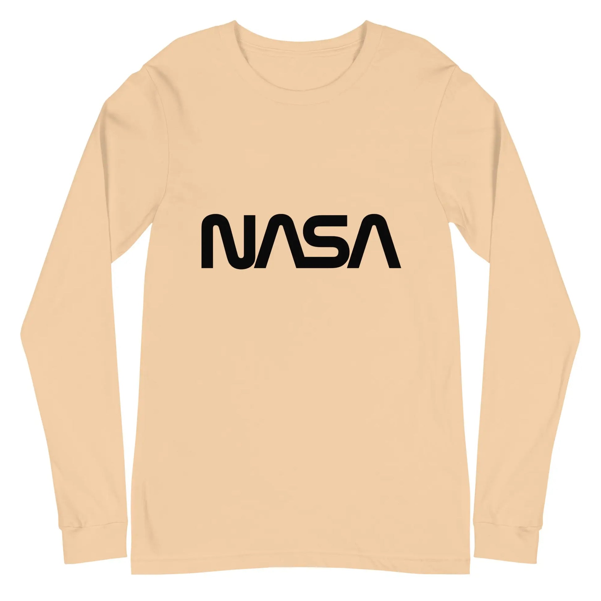 NASA Black Worm Logo Long Sleeve T-Shirt (unisex) - Sand Dune / M