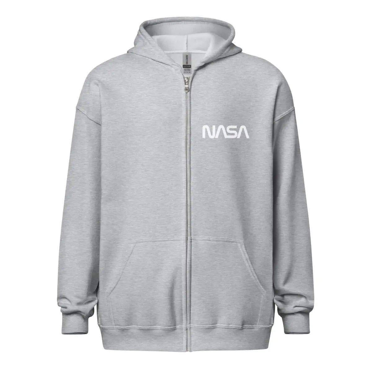 NASA Logos Front and Back Zip Hoodie (unisex) - Sport Grey / M