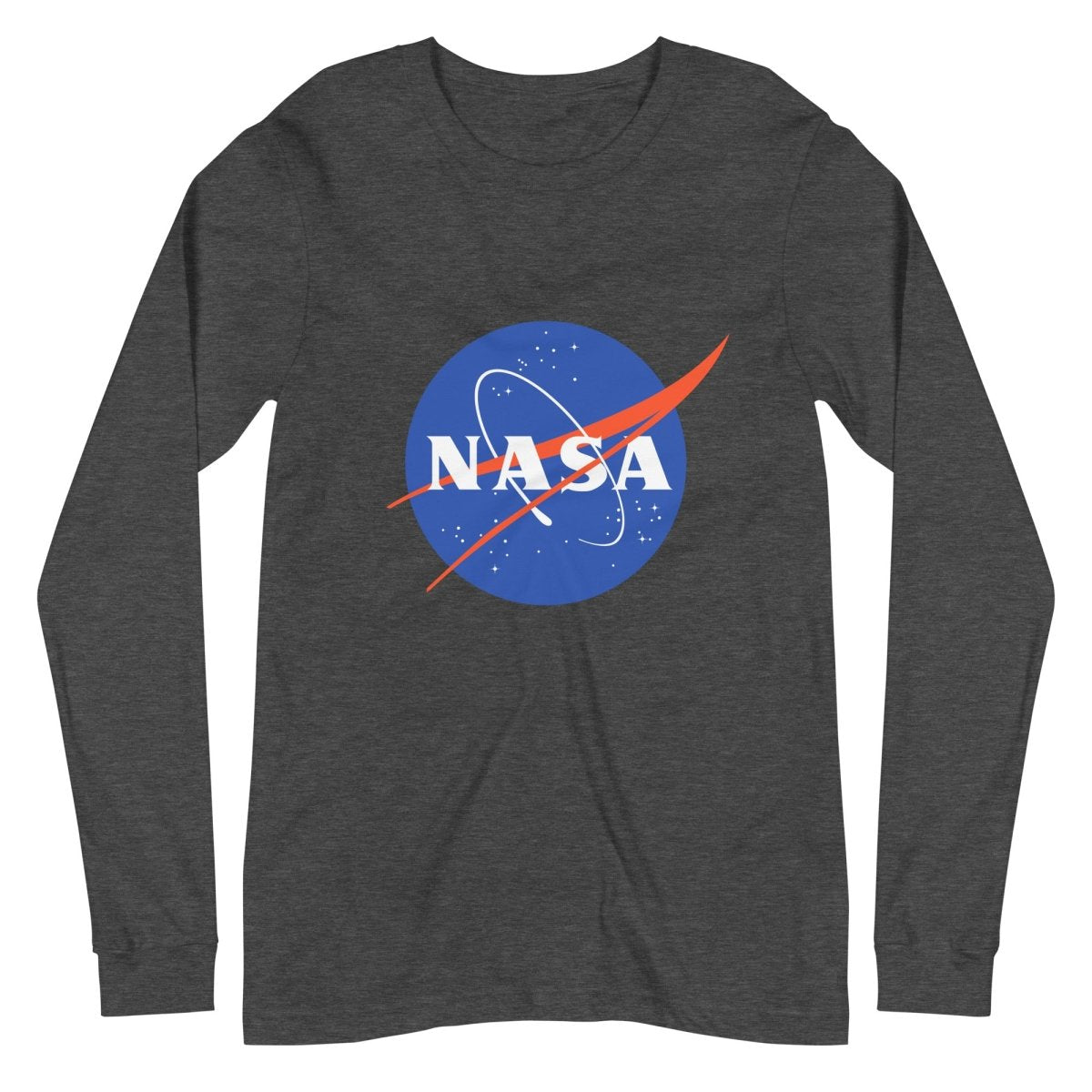 NASA Meatball Logo Long Sleeve T-Shirt (unisex) - Dark Grey Heather - AI Store