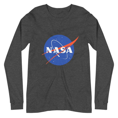 NASA Meatball Logo Long Sleeve T-Shirt (unisex) - Dark Grey Heather - AI Store