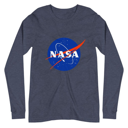 NASA Meatball Logo Long Sleeve T-Shirt (unisex) - Heather Navy - AI Store