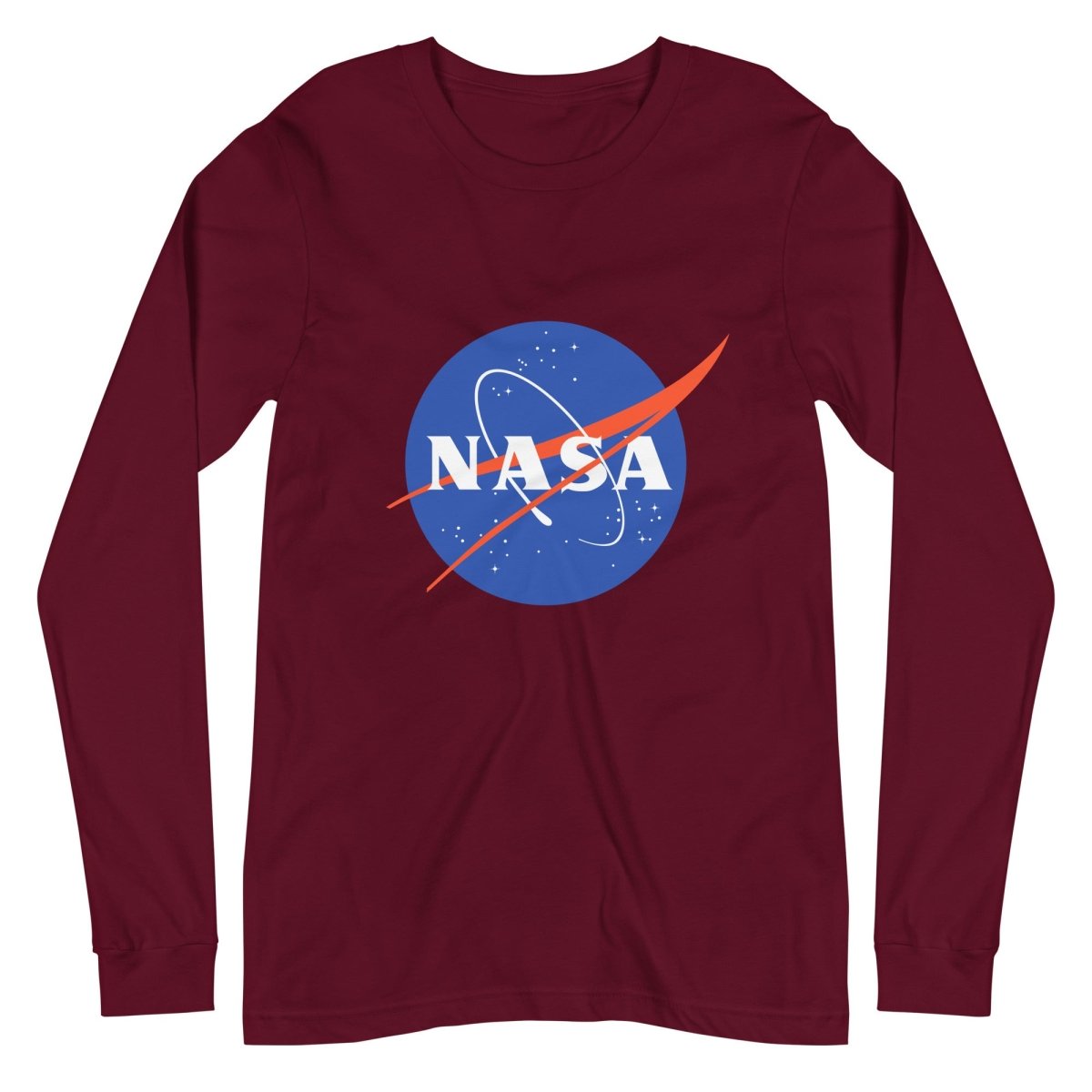 NASA Meatball Logo Long Sleeve T-Shirt (unisex) - Maroon - AI Store