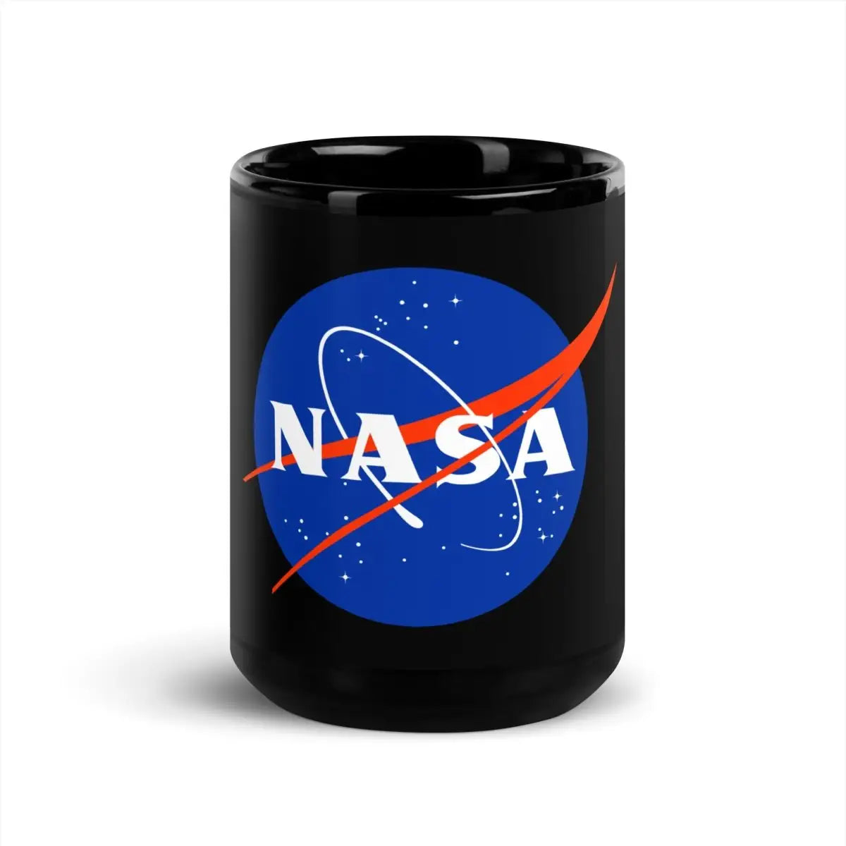 NASA Meatball Logo on Black Glossy Mug - 15 oz