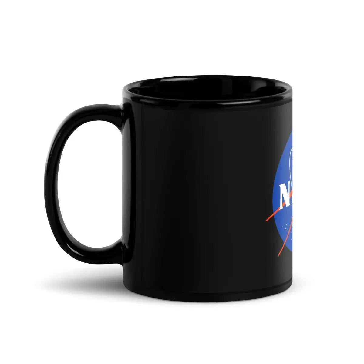 NASA Meatball Logo on Black Glossy Mug