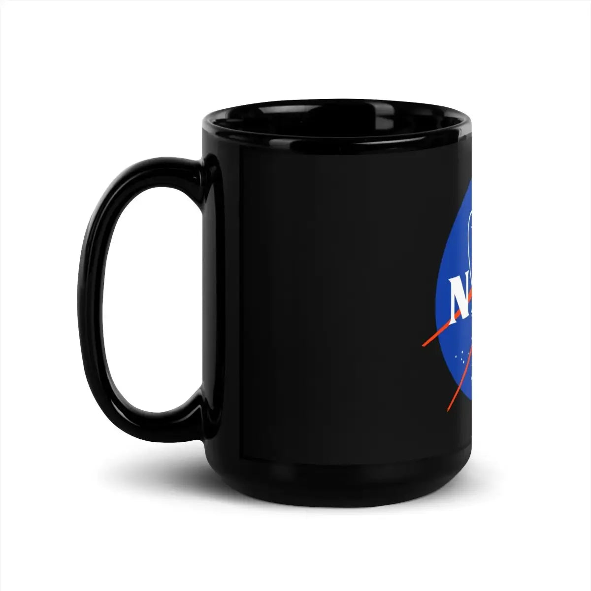 NASA Meatball Logo on Black Glossy Mug