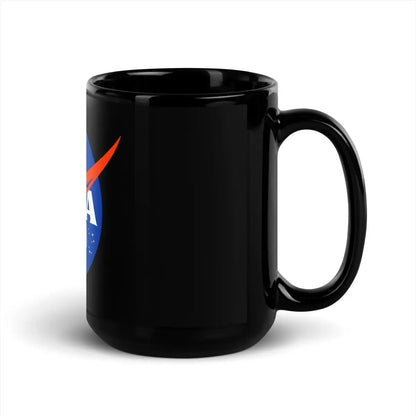 NASA Meatball Logo on Black Glossy Mug