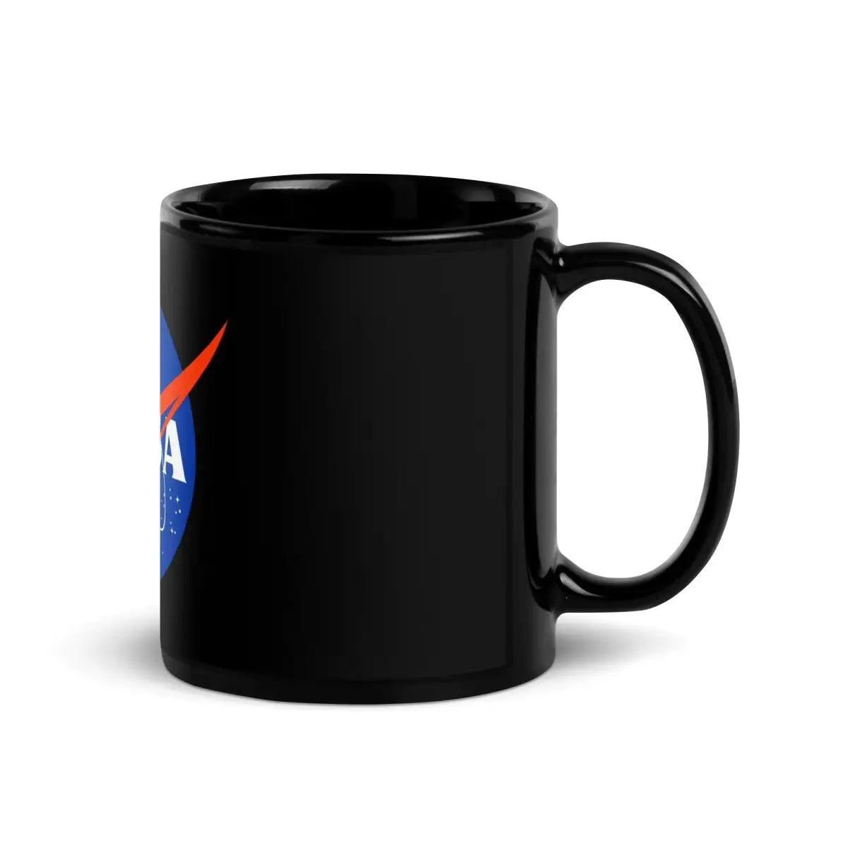 NASA Meatball Logo on Black Glossy Mug