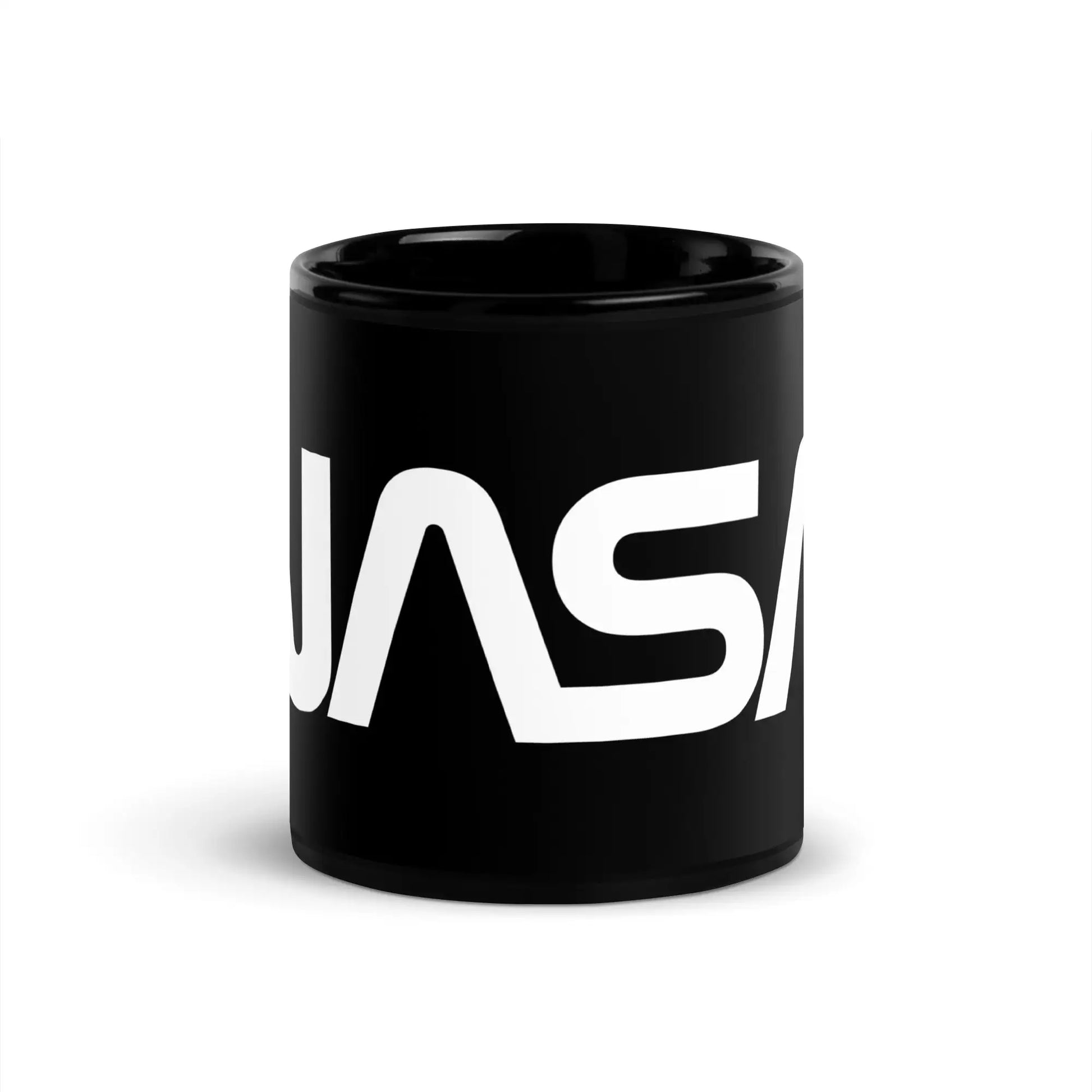 NASA Worm Logo Black Glossy Mug - 11 oz