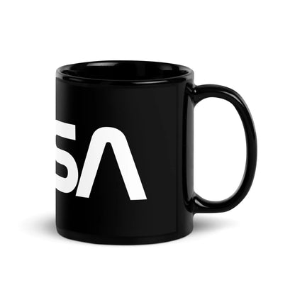 NASA Worm Logo Black Glossy Mug