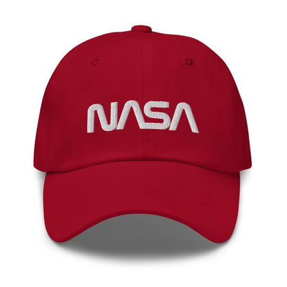 NASA Worm Logo Embroidered Cap - Cranberry - AI Store