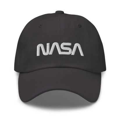 NASA Worm Logo Embroidered Cap - Dark Grey