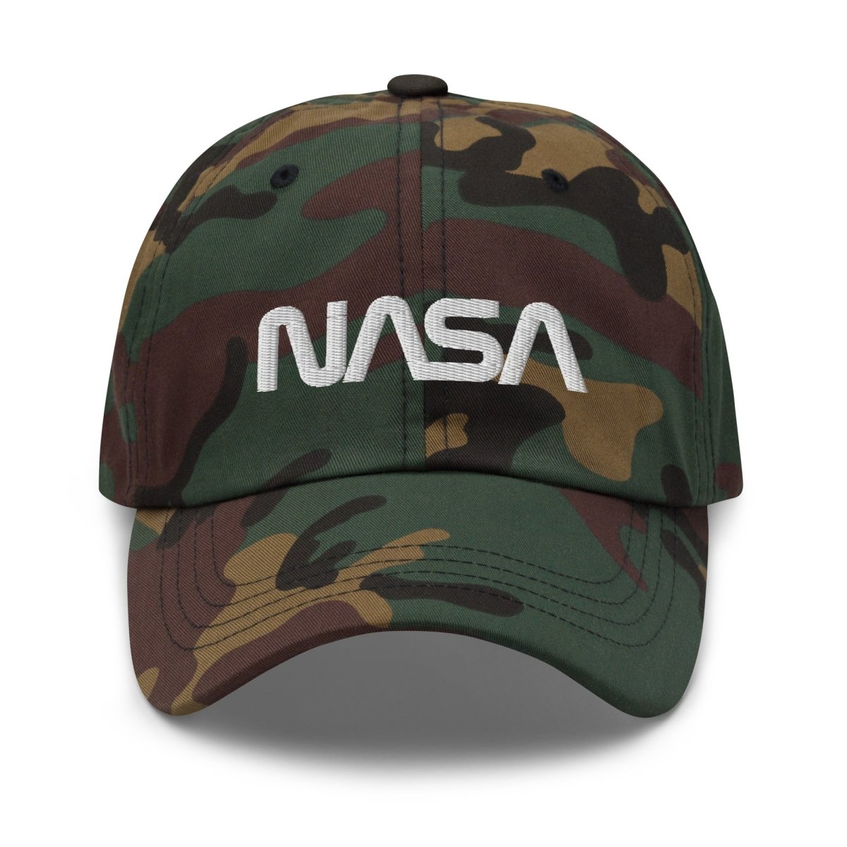 NASA Worm Logo Embroidered Cap - Green Camo - AI Store