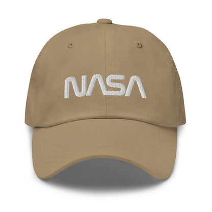 NASA Worm Logo Embroidered Cap - Khaki - AI Store