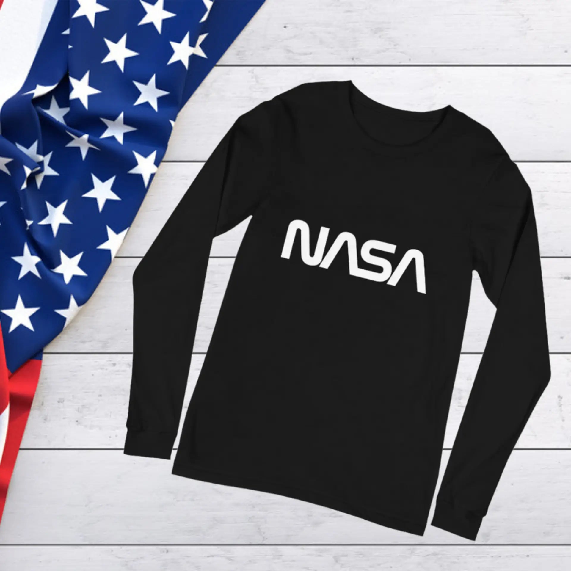 NASA Worm Logo Long Sleeve T-Shirt (unisex)