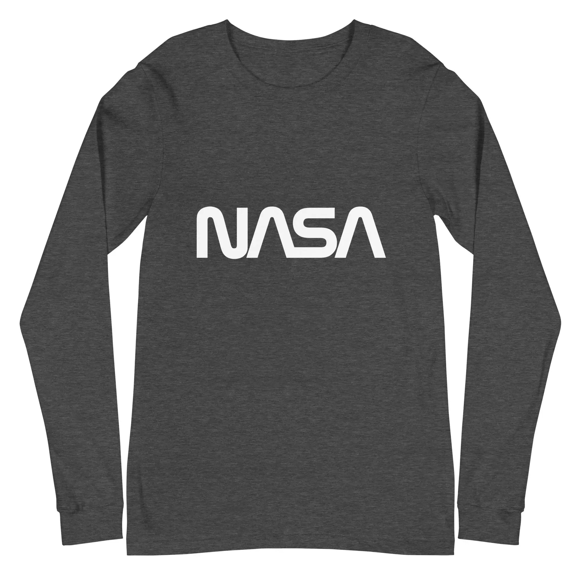 NASA Worm Logo Long Sleeve T-Shirt (unisex) - Dark Grey Heather / M