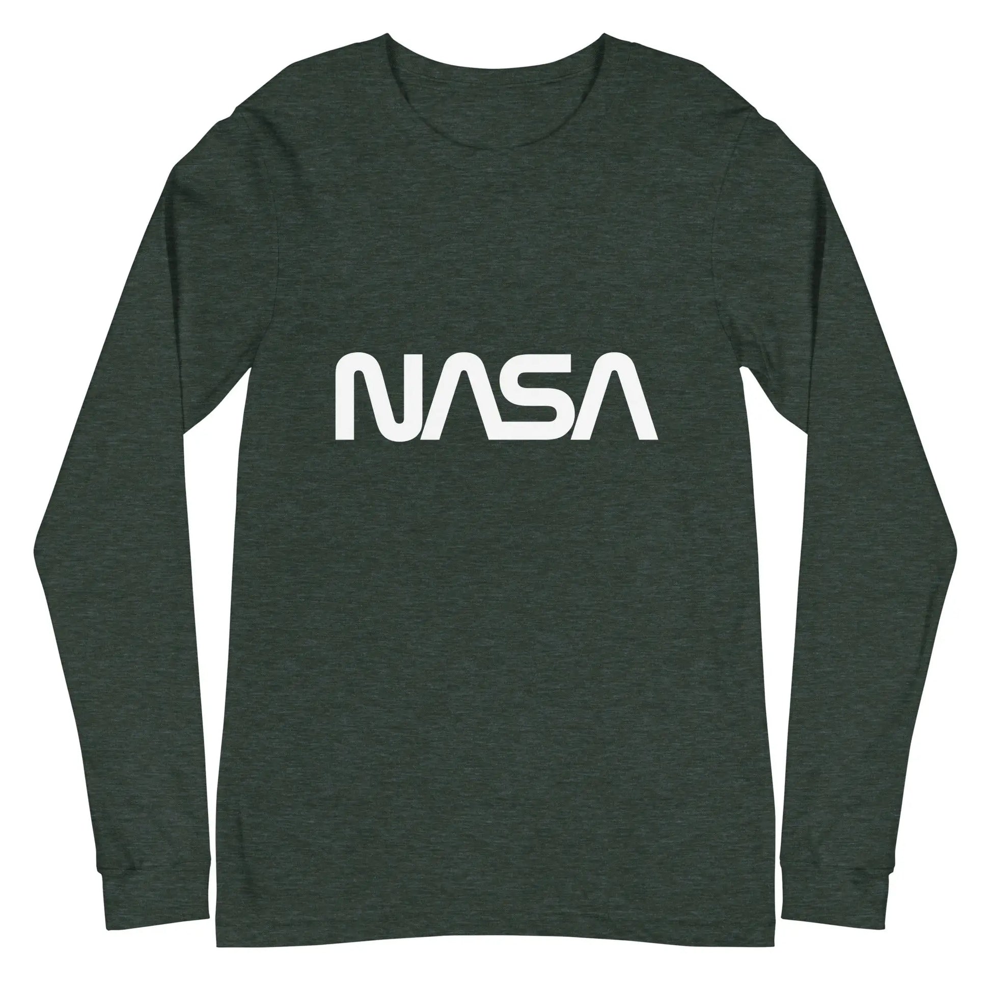 NASA Worm Logo Long Sleeve T-Shirt (unisex) - Heather Forest / M