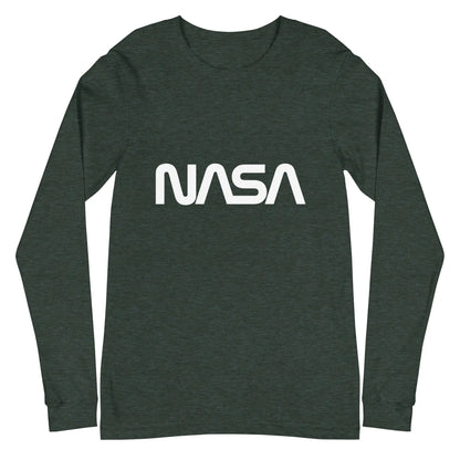 NASA Worm Logo Long Sleeve T-Shirt (unisex) - Heather Forest / M